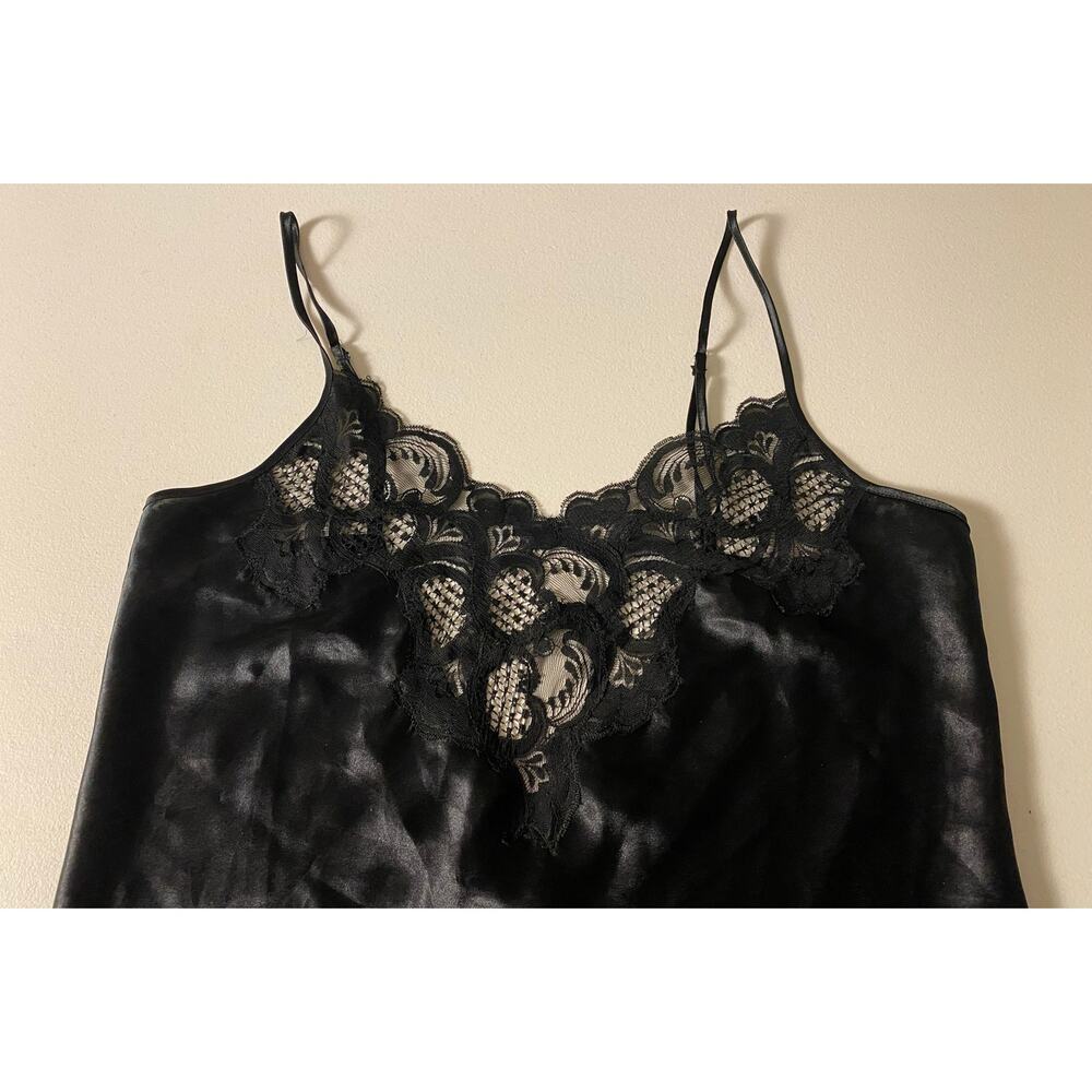 Vintage Victoria Secret Large Slip Black Satin Lace Adjustable Straps Y2K - Picture 8 of 8